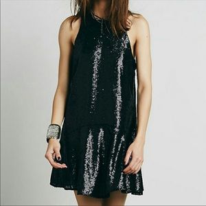 Free People Black Sequin Dress. Size Small